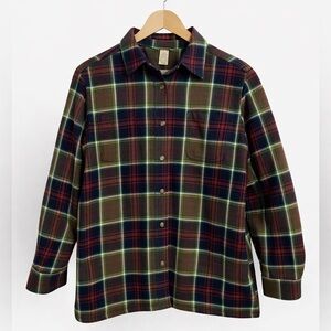 Duluth Trading XL Green Red Blue Plaid Flapjack Flannel Shirt Jac Snap Jacket